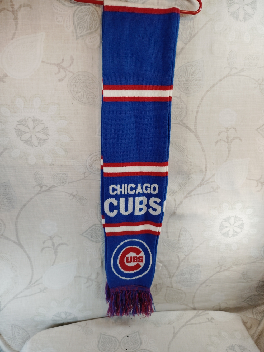 Forever Collectibles Chicago Cubs Royal Blue Red White Knit Scarf